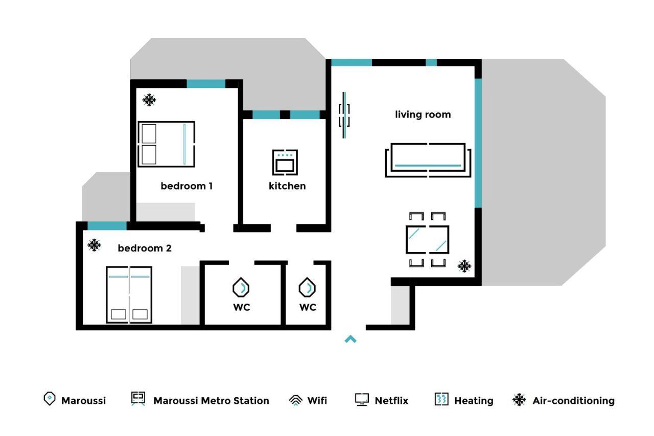 Top-Class 2Br Apartment In Marousi By Upstreet Athén Kültér fotó